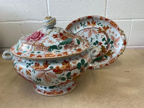 LARGE HICKS AND MEIGH IRONSTONE SOUP TUREEN ON STAND CIRCA 1820 - ADDITIONAL PHOTO 1