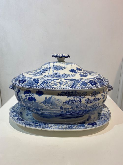 wedgwood bamboo pattern soup tureen 1815 - CATEGORY: ANTIQUE CERAMICS - DATED REGENCY