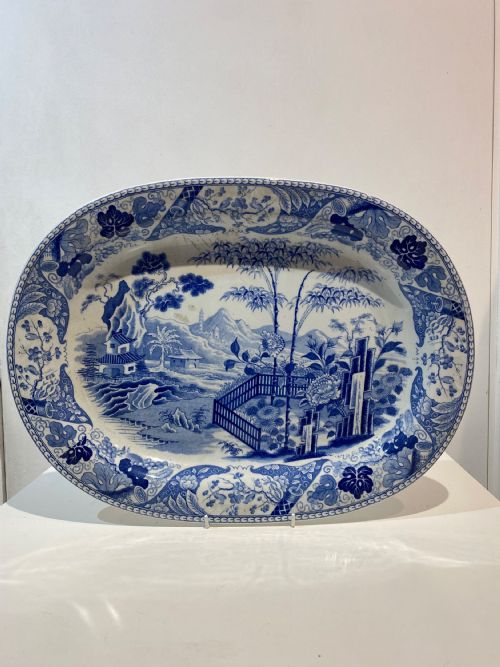 1 wedgwood platter in bamboo pattern 1815 - CATEGORY: ANTIQUE CERAMICS - DATED REGENCY