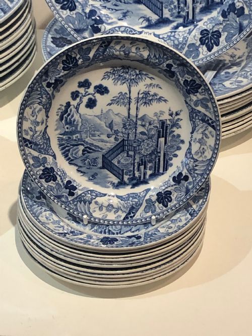 12 bamboo cheese plates wedgwood 18101815 - CATEGORY: ANTIQUE PLATES - DATED REGENCY
