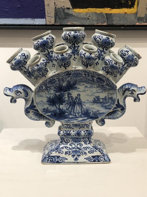 large rare dutch delft tulipiere - CATEGORY: ANTIQUE CERAMICS - DATED GEORGIAN