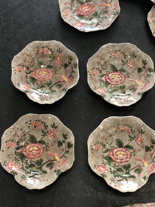 EARLY ENGLISH SPODE CHINTZDESSERT SERVICE 1820 - ADDITIONAL PHOTO 6
