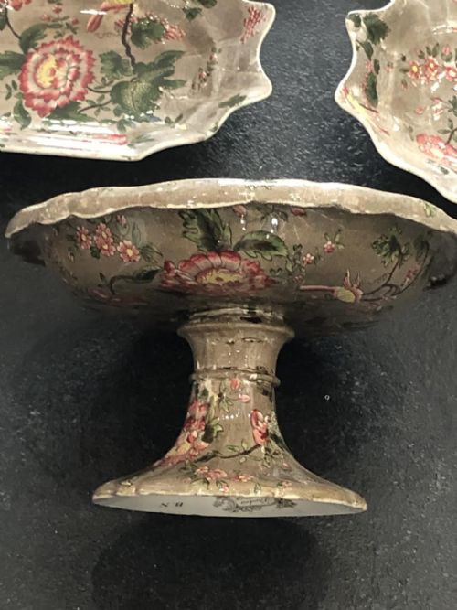 EARLY ENGLISH SPODE CHINTZDESSERT SERVICE 1820 - ADDITIONAL PHOTO 8
