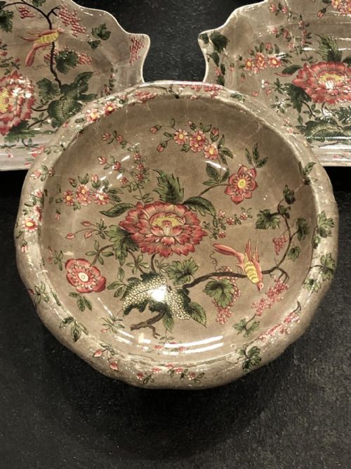 EARLY ENGLISH SPODE CHINTZDESSERT SERVICE 1820 - ADDITIONAL PHOTO 9