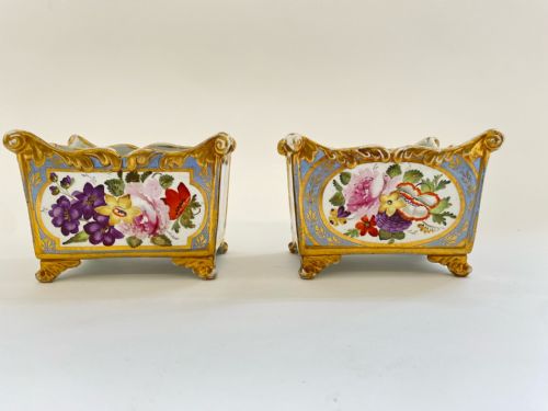 a rare pair of unusually coloured and handpainted of mason ironstone letter racks 18131820 - CATEGORY: ANTIQUE CERAMICS - DATED 19TH CENTURY