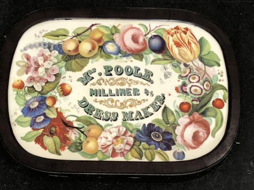 an incredibly rare and probably unique advertising ceramic plaque 183545 dressmaking and milliner related - CATEGORY: ANTIQUE CERAMICS - DATED VICTORIAN
