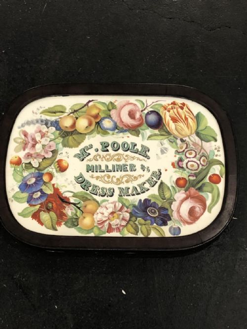 AN INCREDIBLY RARE AND PROBABLY UNIQUE ADVERTISING CERAMIC PLAQUE 183545 DRESSMAKING AND MILLINER RELATED - ADDITIONAL PHOTO 2