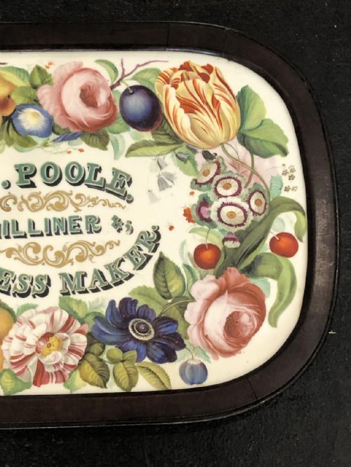 AN INCREDIBLY RARE AND PROBABLY UNIQUE ADVERTISING CERAMIC PLAQUE 183545 DRESSMAKING AND MILLINER RELATED - ADDITIONAL PHOTO 3