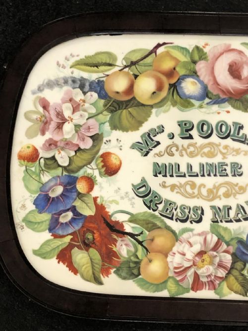 AN INCREDIBLY RARE AND PROBABLY UNIQUE ADVERTISING CERAMIC PLAQUE 183545 DRESSMAKING AND MILLINER RELATED - ADDITIONAL PHOTO 4