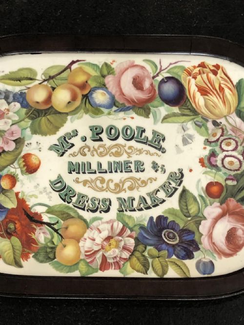 AN INCREDIBLY RARE AND PROBABLY UNIQUE ADVERTISING CERAMIC PLAQUE 183545 DRESSMAKING AND MILLINER RELATED - ADDITIONAL PHOTO 5