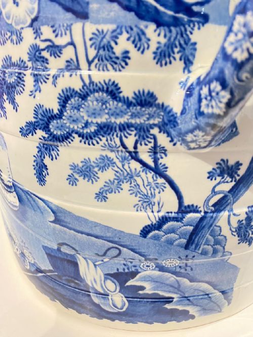 PIPING SHEPHERD PATTERN BLUE AND WHITE TRANSFER FOOTBATH 1820 - ADDITIONAL PHOTO 5