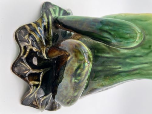 A FRENCH MAJOLICA POTTERY MULTICOLOR GREEN FROG 1890 - ADDITIONAL PHOTO 5
