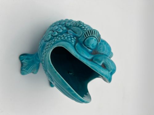 A TURQUOISE BURMANTOFTS TOAD SPOONWARMER 187080 - ADDITIONAL PHOTO 3