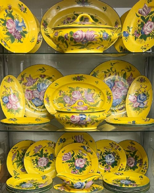 191020 french lunville faience dinner service - CATEGORY: ANTIQUE CERAMICS - DATED 1920