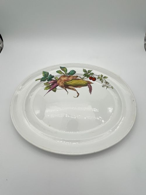 A BEAUTIFUL 1870S MINTON CREAMWARE BODY OF PLATTER AND PLATES WITH VEGETABLES PATTERNS - ADDITIONAL PHOTO 13