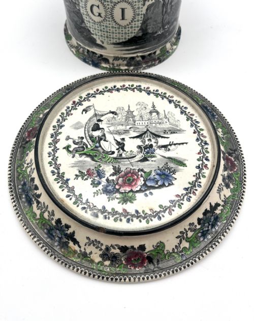 A RICHLY DECORATED BRISTOL POTTERY 184550 TOBACCO JAR - ADDITIONAL PHOTO 5