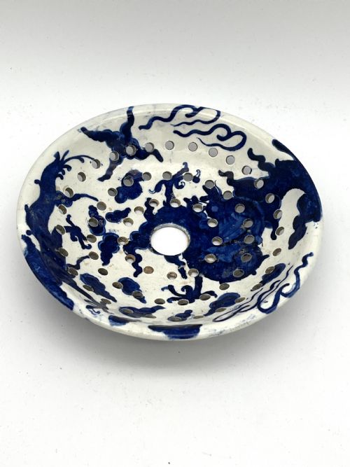 SPODE BLUE WHITE SPONGE BOWL WITH DRAGON PATTERN EARLY 19TH CENTURY - ADDITIONAL PHOTO 3
