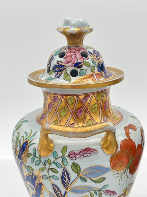 PR OF UNUSUAL MASONS IRONSTONE VASES WITH COVERS 18131820 - ADDITIONAL PHOTO 5