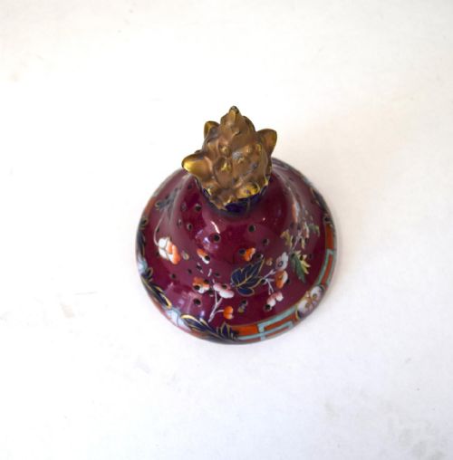 PAIR OF EXTREMELY LARGE FLOWBLUE AND CLOBBERED DIMMOCK POTPOURRIS FROM 1845 - ADDITIONAL PHOTO 3