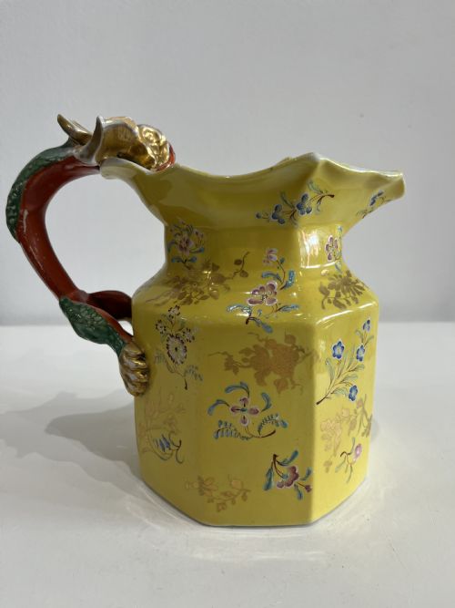 mason's ironstone fenton jug shaped with dragon handle 18131820 - CATEGORY: ANTIQUE JUGS - DATED 19TH CENTURY