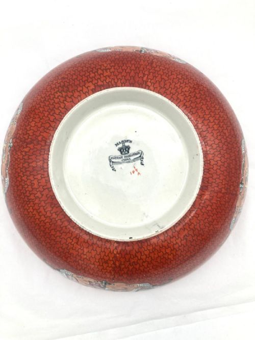 AN EXCEPTIONALLY LARGE RED SCALE MASON'S IRONSTONE PUNCHBOWL CIRCA 1870 - ADDITIONAL PHOTO 9