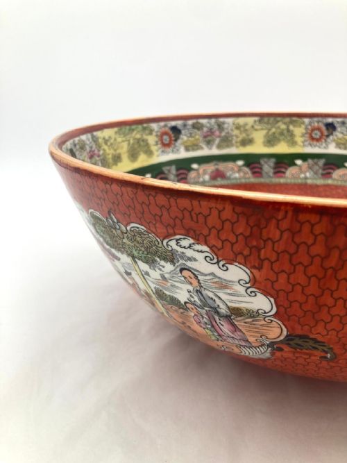 AN EXCEPTIONALLY LARGE RED SCALE MASON'S IRONSTONE PUNCHBOWL CIRCA 1870 - ADDITIONAL PHOTO 10