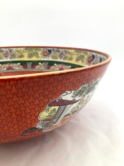 AN EXCEPTIONALLY LARGE RED SCALE MASON'S IRONSTONE PUNCHBOWL CIRCA 1870 - ADDITIONAL PHOTO 11