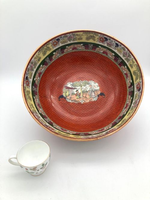 AN EXCEPTIONALLY LARGE RED SCALE MASON'S IRONSTONE PUNCHBOWL CIRCA 1870 - ADDITIONAL PHOTO 14