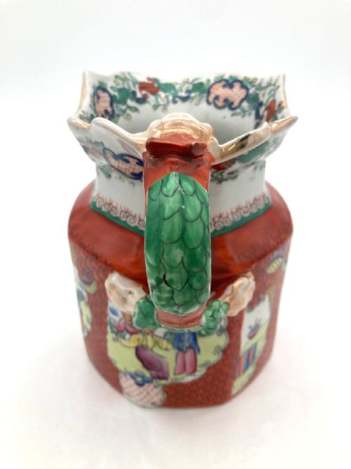 RARE AND RATHER BEAUTIFUL RED SCALE FENTON SHAPED MASONS IRONSTONE JUG 1840 - ADDITIONAL PHOTO 5