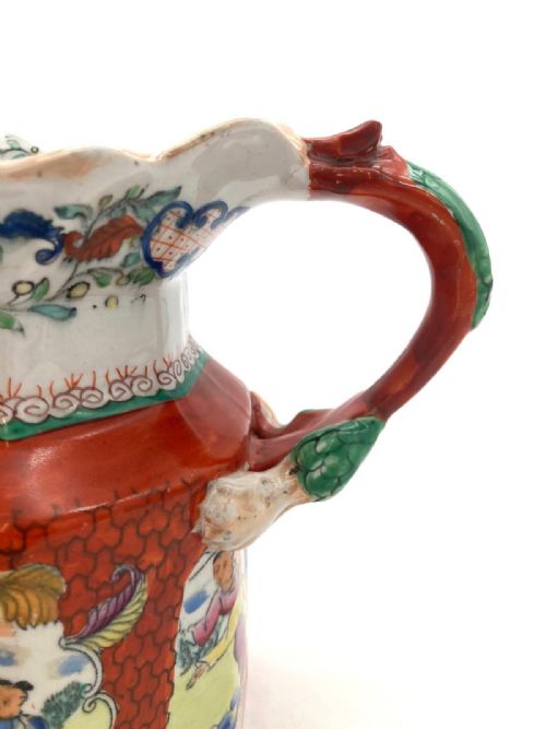RARE AND RATHER BEAUTIFUL RED SCALE FENTON SHAPED MASONS IRONSTONE JUG 1840 - ADDITIONAL PHOTO 6
