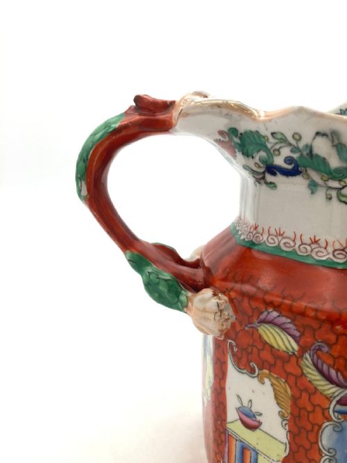 RARE AND RATHER BEAUTIFUL RED SCALE FENTON SHAPED MASONS IRONSTONE JUG 1840 - ADDITIONAL PHOTO 7