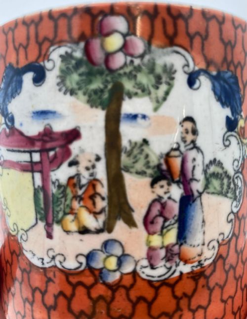 UNUSUAL RED SCALE MASONS IRONSTONE MUG 1870 - ADDITIONAL PHOTO 5