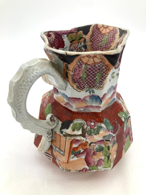 RARE SACRIFICIAL HYDRA SHAPED MASONS IRONSTONE JUG 1820 - ADDITIONAL PHOTO 2