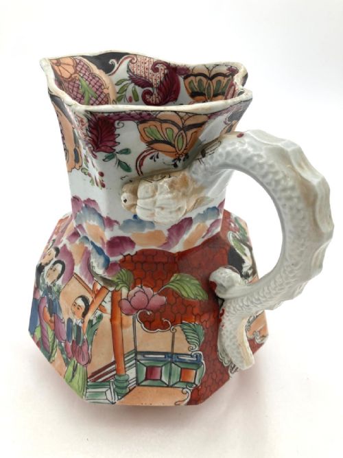 RARE SACRIFICIAL HYDRA SHAPED MASONS IRONSTONE JUG 1820 - ADDITIONAL PHOTO 3