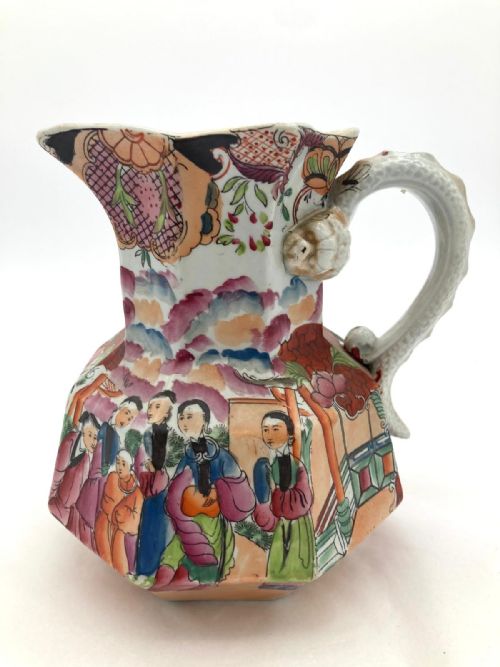 RARE SACRIFICIAL HYDRA SHAPED MASONS IRONSTONE JUG 1820 - ADDITIONAL PHOTO 5