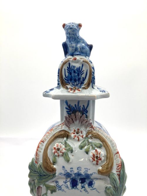 EARLY 19TH CENTURY SUPERB 5 VASE DELFT GARNITURE - ADDITIONAL PHOTO 8
