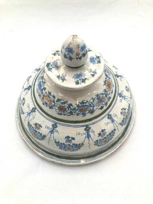 LARGE PAIR OF FRENCH FAIENCE URNS WITH LIDS FROM 1860 - ADDITIONAL PHOTO 7