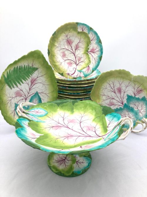staffordshire leaf dessert service circa 1840 - CATEGORY: ANTIQUE CERAMICS - DATED 19TH CENTURY