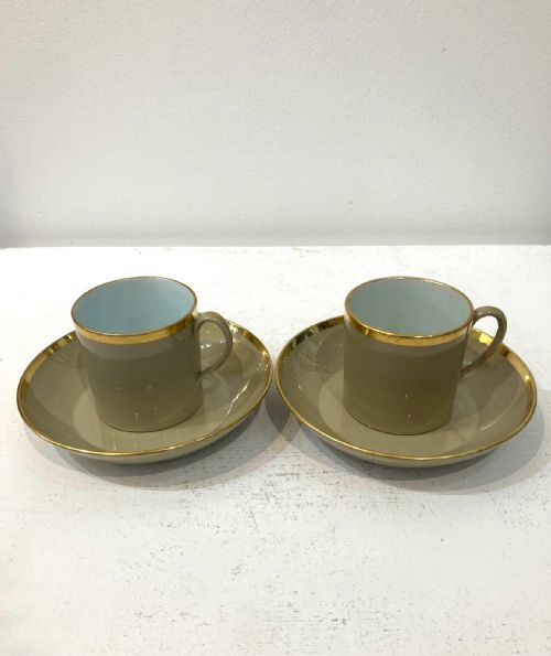 TWO 1820'S WEDGWOOD DRABWARE COFFEE CUPS AND SAUCERS - ADDITIONAL PHOTO 1