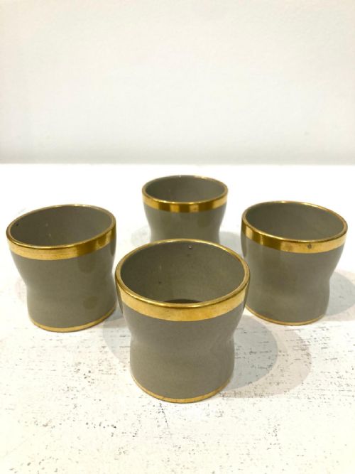 four 1820's wedgwood drabware egg cups - CATEGORY: ANTIQUE CUPS - DATED 19TH CENTURY