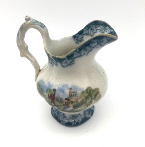 AN EXTREMELY RARE PRATTWARE CHILD'S SET IN FLOWBLUE WITH QUEEN VICTORIA CIRCA 1850 - ADDITIONAL PHOTO 7
