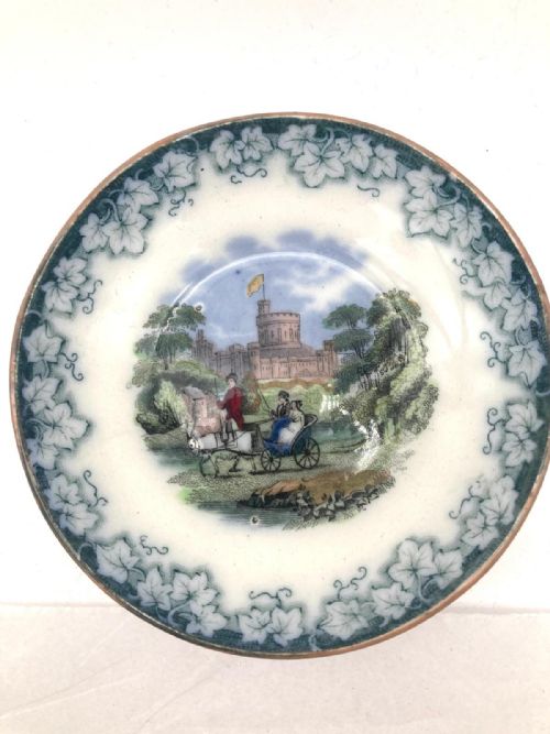 AN EXTREMELY RARE PRATTWARE CHILD'S SET IN FLOWBLUE WITH QUEEN VICTORIA CIRCA 1850 - ADDITIONAL PHOTO 8