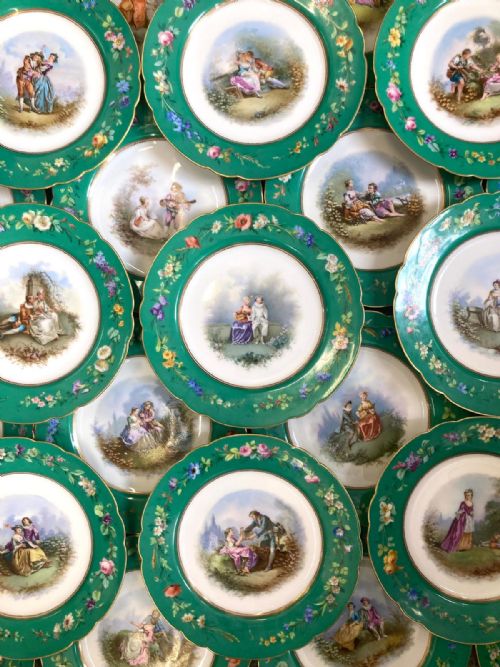 a wonderful collection of twentyseven french limoges dessert plates circa 1840 - CATEGORY: ANTIQUE PLATES - DATED 19TH CENTURY