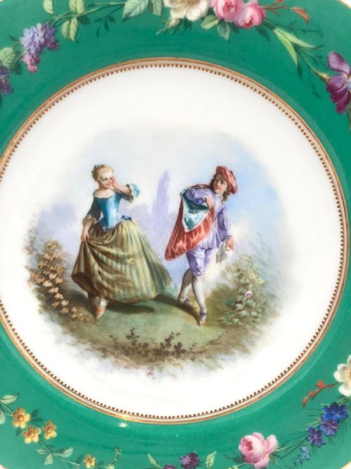 A WONDERFUL COLLECTION OF TWENTYSEVEN FRENCH LIMOGES DESSERT PLATES CIRCA 1840 - ADDITIONAL PHOTO 4