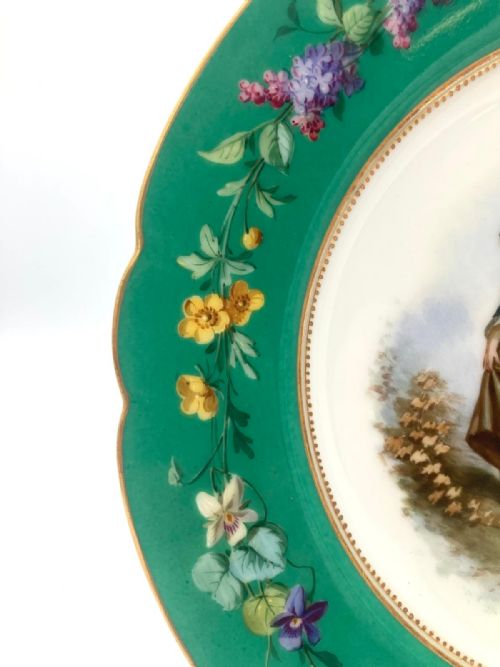 A WONDERFUL COLLECTION OF TWENTYSEVEN FRENCH LIMOGES DESSERT PLATES CIRCA 1840 - ADDITIONAL PHOTO 5