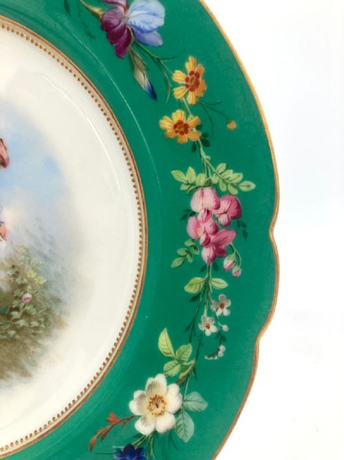 A WONDERFUL COLLECTION OF TWENTYSEVEN FRENCH LIMOGES DESSERT PLATES CIRCA 1840 - ADDITIONAL PHOTO 6