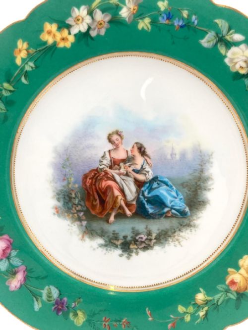 A WONDERFUL COLLECTION OF TWENTYSEVEN FRENCH LIMOGES DESSERT PLATES CIRCA 1840 - ADDITIONAL PHOTO 7