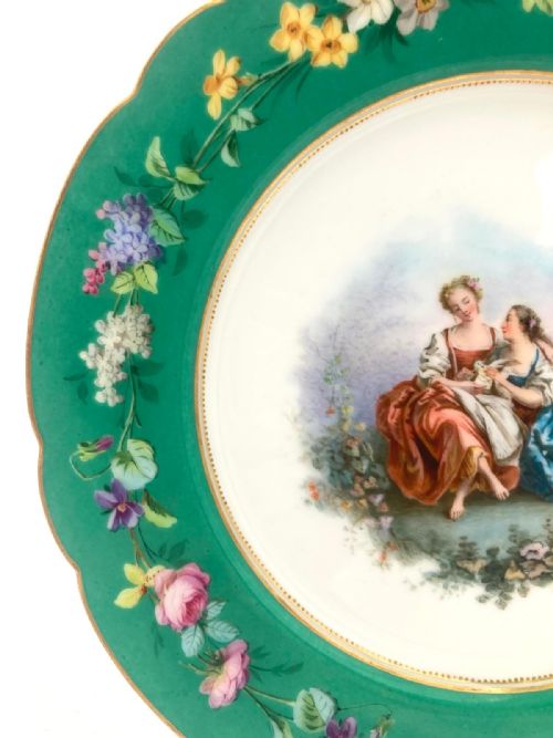 A WONDERFUL COLLECTION OF TWENTYSEVEN FRENCH LIMOGES DESSERT PLATES CIRCA 1840 - ADDITIONAL PHOTO 8