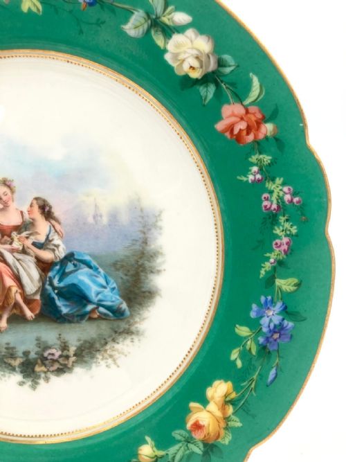 A WONDERFUL COLLECTION OF TWENTYSEVEN FRENCH LIMOGES DESSERT PLATES CIRCA 1840 - ADDITIONAL PHOTO 9