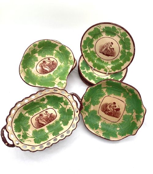 1820'S BAR PRINTED DESSERT SERVICE